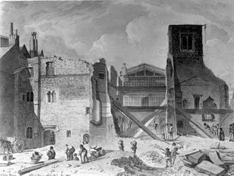 サボイ宮殿の解体、ウェストミンスター、ロンドン、1820