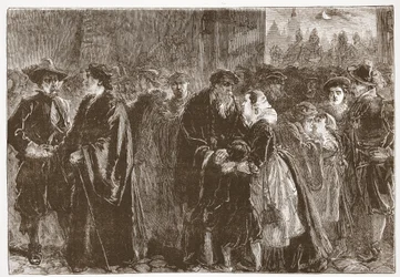 クッテンベルクから追放された大臣の出発、イラストはジェームズ・エイトケン・ワイリー（1808-1890）によるプロテスタンティズムの歴史、パブ。 1878