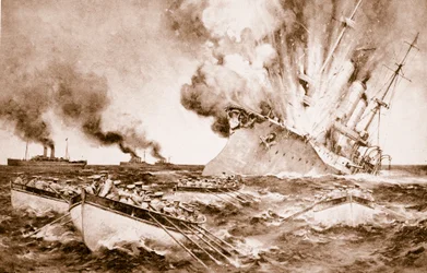 1915年3月14日、1914年から19年までのフェルナンデス沖のドレスデンの破壊