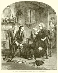 ジョンソン博士がウェークフィールドの牧師の原稿を読む