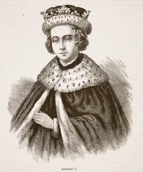 エドワード5世、Cassells Illustrated History of Englandのイラスト（セピア写真）