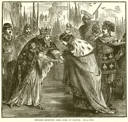 フランスのジョン王を受け取るエドワード