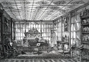 1872年10月1日、The House-Furnisher＆Decoratorに掲載されたElizabethanダイニングルーム
