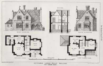 ケリーカレッジのエントランスロッジ（彫刻
