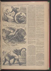 「ウッドグリーンでの鉄道死亡事故イラストレイテッド・ポリス・ニュース1895年3月9日（新聞紙面）