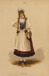 仮装衣装スイス（カラーリトグラフ）