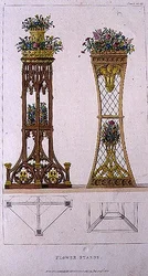 フラワースタンド、アッカーマンの『芸術のリポジトリ』（1809-28年刊）の163番プレート（カラーリトグラフ