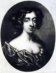 フランシス・テレサ・スチュアート（1647-1702）リッチモンド公爵夫人、リチャード・アーロム（1743-1822）とチャールズ・ターナー（c.1775-1857）によって彫刻されたイギリスの歴史に描かれた人物像のイラストからのイラスト