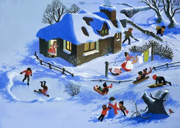 雪の中で楽しい