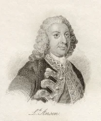 1825年に出版された「クラブの歴史辞典」からのジョージ・アンソン