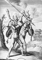 Cornelis Huybertsによって刻まれた、ウィリアムダンカンによって英語に翻訳された「シーザーの解説」からのドイツ人のイラスト、1753年公開