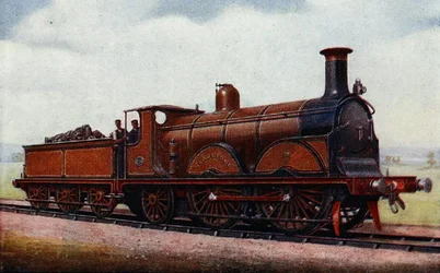 ロンドン ブライトン アンド サウス コースト鉄道の「グラッドストーン」、1924 年に出版された G. ギバード ジャクソンによる「機関車の本」のイラスト (カラー リソ)