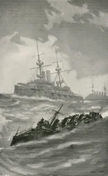 イギリス海峡でのHMS火星、恐ろしい、そしてドラゴンのクルージング