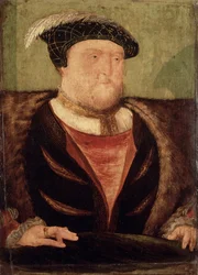 Henry VIII (1491-1547) (パネルに油彩)