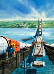 建設中のハンバー河口橋