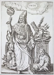 19世紀後半に出版されたJean-Jacques Boissard 1605による占いと魔法のコピーからのエルメスの理想的な姿