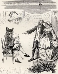 1865年に出版されたThomas Ingoldsbyによる「The Ingoldsby Legends or Mirth and Marvels」からの詩「The Legend of Hamilton Tighe」のJ. Leechによるイラスト