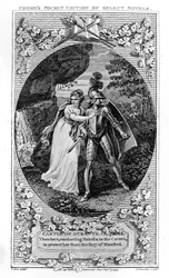 ホレスウォルポール作「オトラントの城」のイラスト、1765年