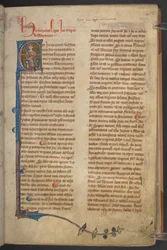 イングランドの法令、綿の写本Claudius D II、f.5rからのイネ王の画像