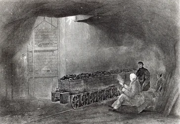 石炭鉱山では、1860年に出版されたW.Fordyceによる「イギリス北部における石炭、コークス、炭田および製鉄の歴史」のイラスト