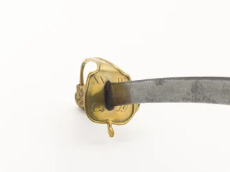 1790年頃、ヨークシャー・イースト・ライディング第15連隊と記された歩兵用ハンガー・ソード（金属製