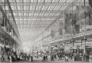チャールズトムリンソン編集、1880年代頃、有用な美術品と製造業の百科事典からのハイドパークでの1851年の大産業展の内部