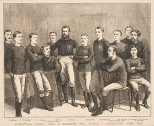 ケニントンオーバルでの国際サッカーの試合：イングランド対スコットランド-1879年のグラフィックのスコッチチーム