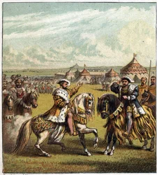 フランソワ1世（1494-1547）とヘンリー8世（1491-1547）のフランス・イギリス両王へのインタビュー（6月7日、黄金の布のキャンプにて