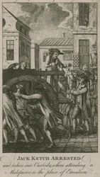 ジャック・ケッチが逮捕され、身柄を拘束される（刻印）