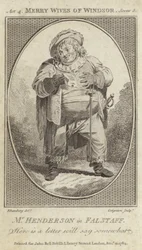 ウィンザーの陽気な妻たちのファルスタッフとしてのジョン・ヘンダーソン