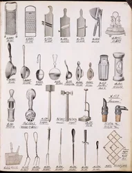 国産品および付属品の貿易カタログからの調理器具、c.1890-1910