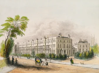 ランズダウンプレイス、チェルトナム、MDアイヒバウムのリトグラフで彫刻、c.1845