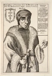 Laurenz Jans Koster、パブ。 1683年の彫刻。
