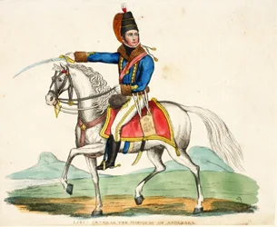 Lieut General The Marquis of Anglesea、パブ。 1816年、ウィリアムマッドフォード作「ワーテルローの戦いの歴史的記述」からの挿絵