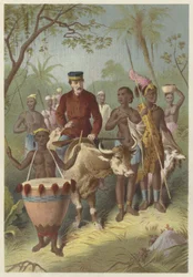 シンテスタウンに付き添われた発熱に弱いリヴィングストン