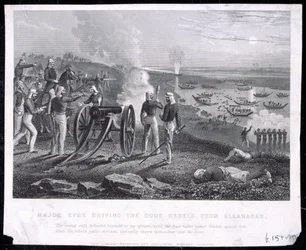 アラハバードからのアウデ反乱軍を率いるエア少佐、ロンドン印刷出版社限定、1857年発行
