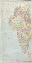インドの地図、大佐HR Thuillier、RE、インドの測量官、1877年の指示の下で公開