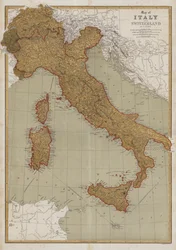 イタリアとスイスの地図 (カラー リソ)