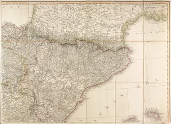 ウェリントン公が使用したとされるスペインの地図