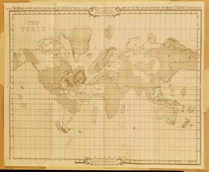世界地図「衰退期のアトランティス」、セオソフィカル・パブリッシング・カンパニー刊