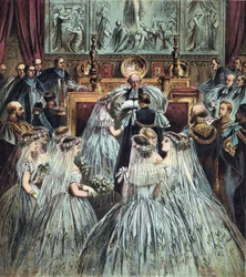 プリンス・オブ・ウェールズ（イギリス王エドワード7世となる）（1841-1910）とデンマークのアレクサンドラ（Alexandra Caroline Marie Charlotte Louise Julie of Schleswig-Holstein-Sonderburg-Glucksbourg）（1844-19）の結婚