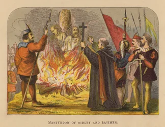 リドリーとラティマーの殉教（カラー版画）