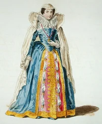 スコットランドのメアリー・クイーン (1542-87) (カラー・エングレーヴィング)