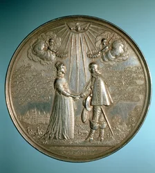 メアリー王女の結婚（1631-60）からウィリアム2世のオレンジ（1626-50）までのメダル、1640年