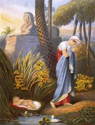 旗の中に残されたモーセ