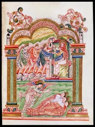 Ms 274（Y-6）fol.37夢とマギの崇拝、ジュミエージュのロバート大使館、1016年頃