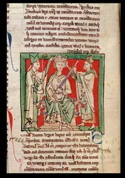 6712（A.6.89）fol.133rスティーブン王（c.1097-1154）、1250-52年、マシューパリの歴史の花からのミニチュア