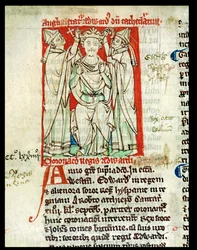 Ms 6712（A.6.89）fol.247vエドワード1（1239-1307）、マシューパリの歴史の花からのミニチュア、1250-52
