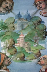 Ms Hunter 9 f.47v City、from the Hunterian Psalter、c.1170