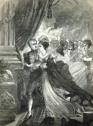 1810年7月1日、皇帝夫婦の結婚を記念してオーストリア大使から出されたボールで火から逃れたナポレオンとマリールイーズ